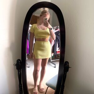 Knitted Mini Skirt Set